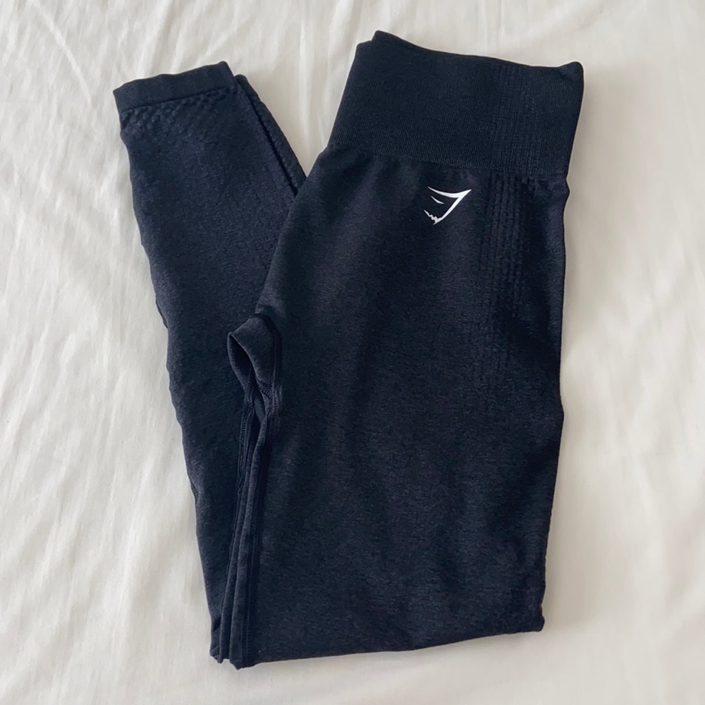 Gymhark Vital Seamless Leggings in BLACK MARL